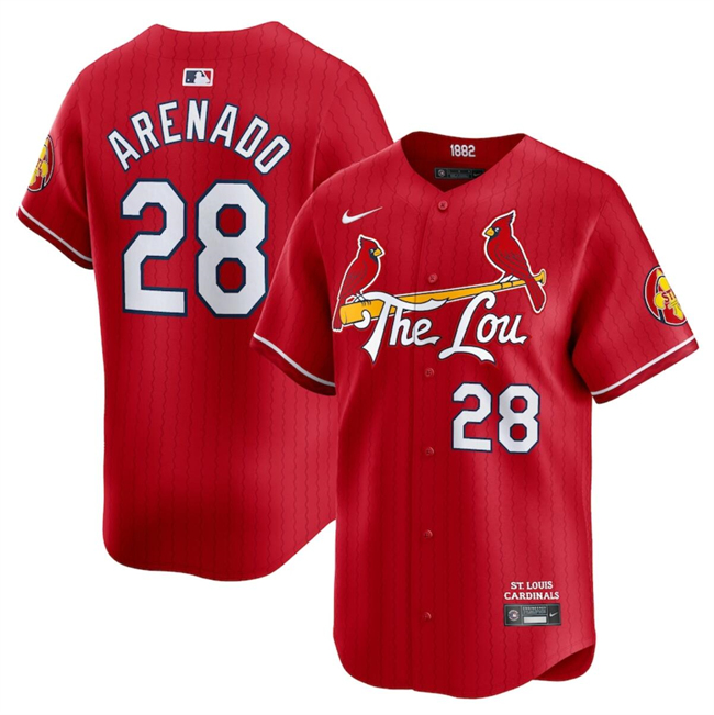 Men's St. Louis Cardinals Active Player Custom Red 2024 City Connect Limited Stitched Baseball Jersey